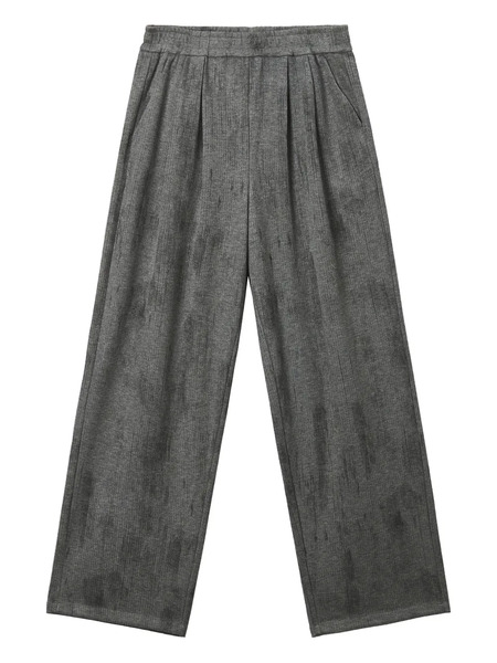  B+ab Elastic-waistband Pleated Trousers - Grey 