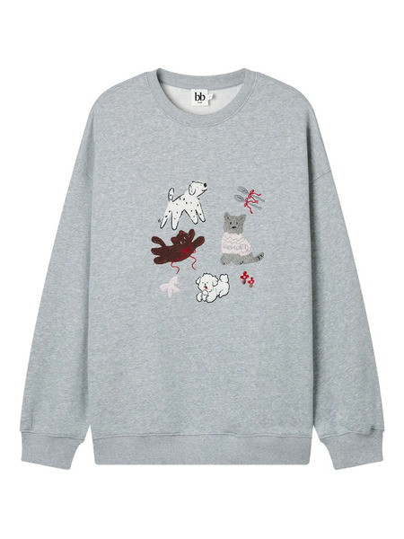  B+ab Embroidered Sweatshirt - Grey 