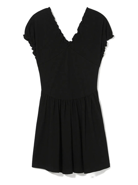  B+ab Frill-neck Self-tie Mini Dress - Black 