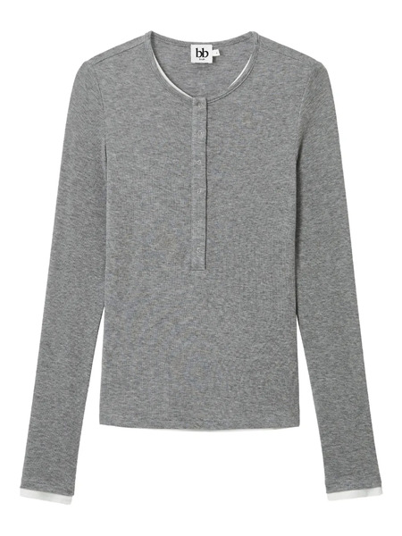  B+ab Henley Long-sleeve Top - Grey 
