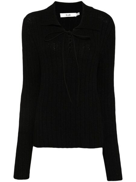  B+ab Lace-up Neck Jumper - Black 