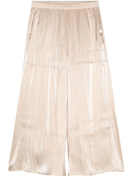  B+ab Laminated Wide-leg Cropped Trousers - Neutrals 