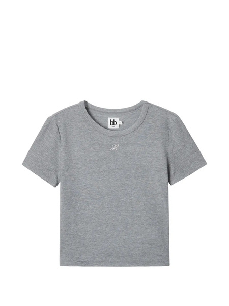  B+ab Logo-detail Ribbed T-shirt - Grey 