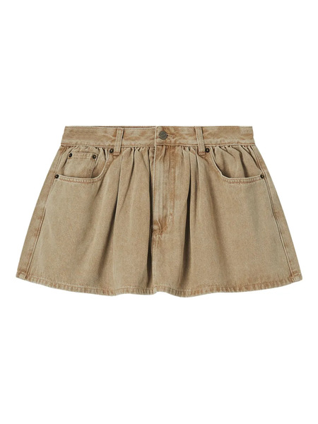  B+ab Pleated Denim Skirt - Brown 