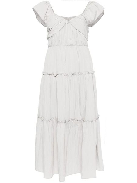  B+ab Pleated Tiered Midi Dress - Grey 