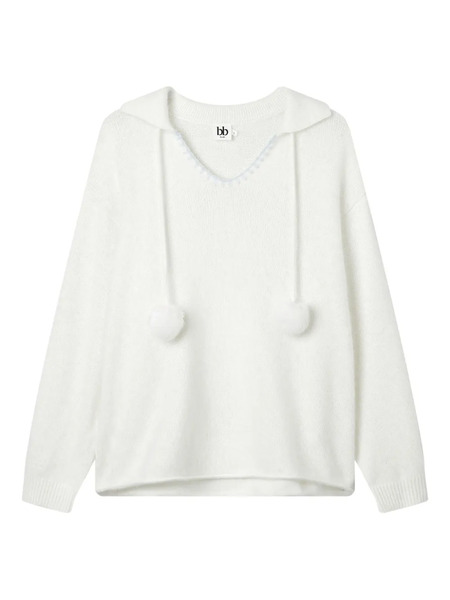  B+ab Pompom Sweater - White 