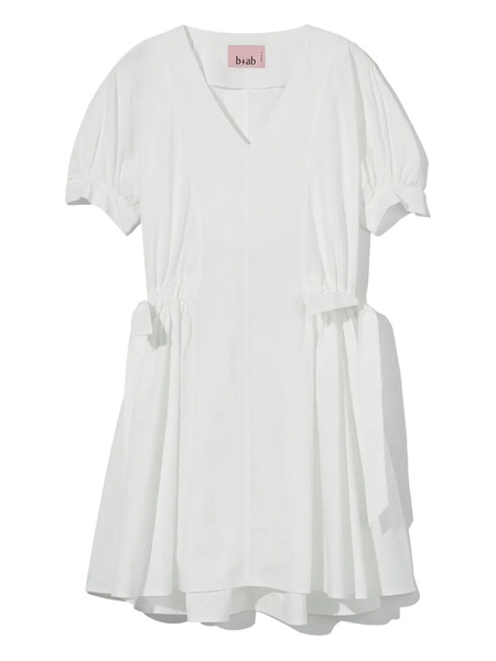  B+ab Puff-sleeve V-neck Mini Dress - White 