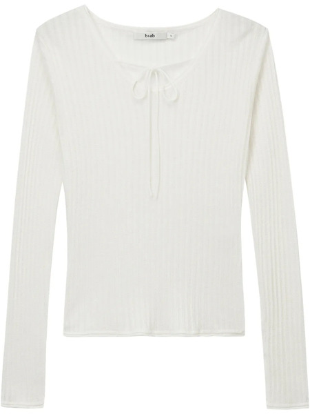  B+ab Ribbed-knit Top - White 