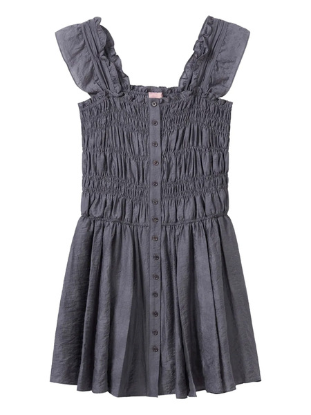  B+ab Ruffled Smocked Mini Dress - Grey 