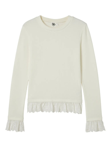 B+ab Ruffled Top - White 