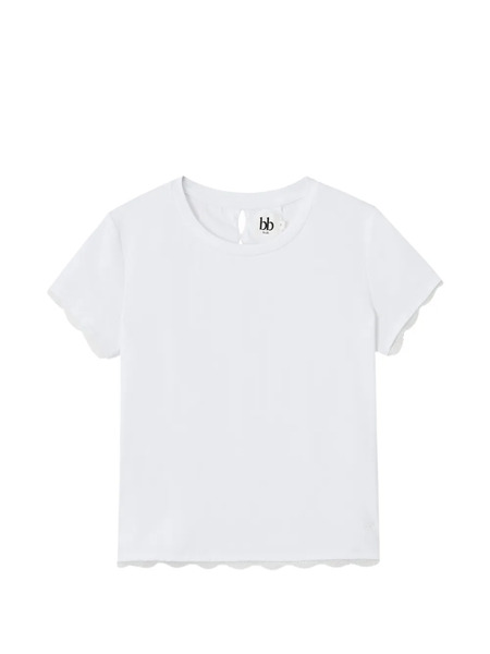  B+ab Scalloped-trim T-shirt - White 