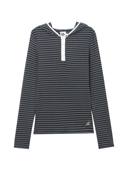  B+ab Striped Hooded Jersey - Grey 