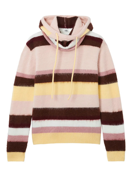  B+ab Striped Hooded Sweater - Pink 
