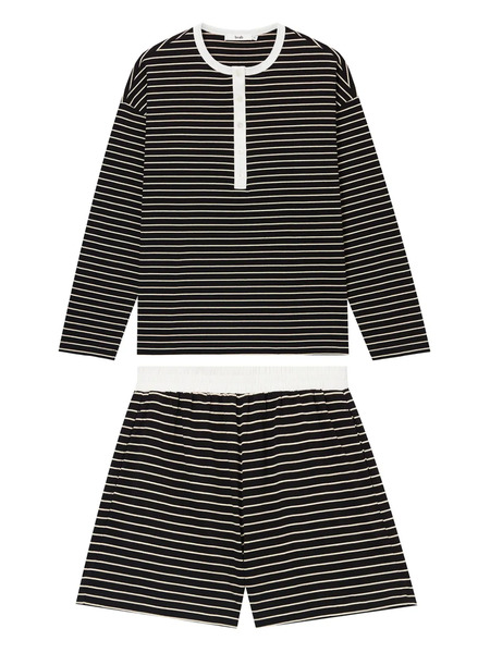  B+ab Striped Shorts Set - Black 