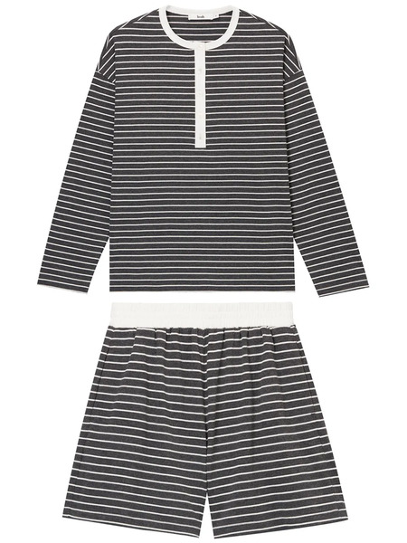  B+ab Striped Shorts Set - Grey 