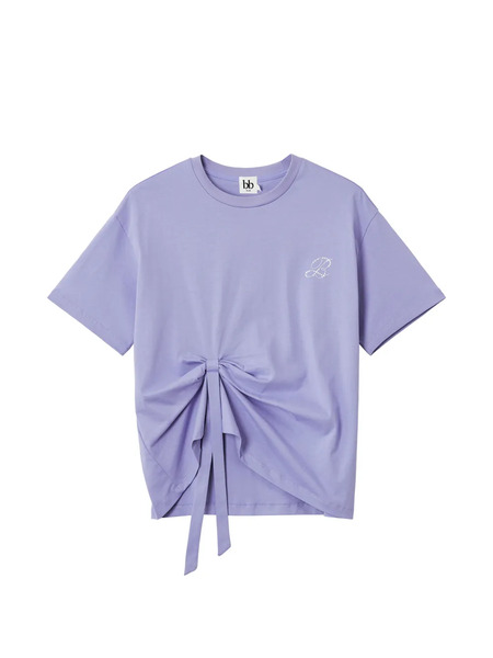  B+ab Tie-front Embroidery-detail T-shirt - Purple 