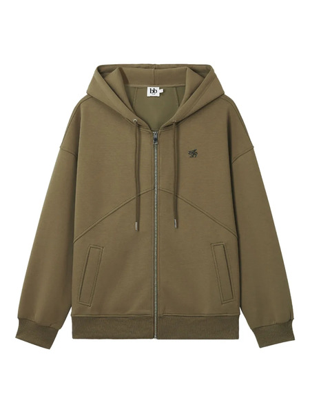  B+ab Zip-front Logo-detail Hoodie - Green 