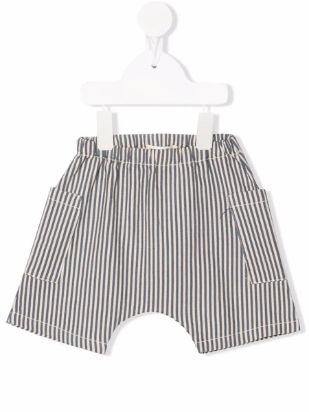  Babe And Tess Striped Cotton Shorts - Blue 