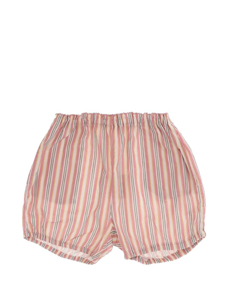  Babe & Tess Elasticated-waistband Striped Cotton Shorts - Pink 