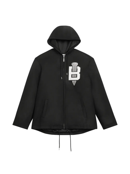  Babylon La Logo-appliqué Hooded Jacket - Black 