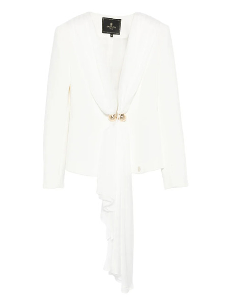  Babylone Paris Bead-embellished Draped Jacket - White 