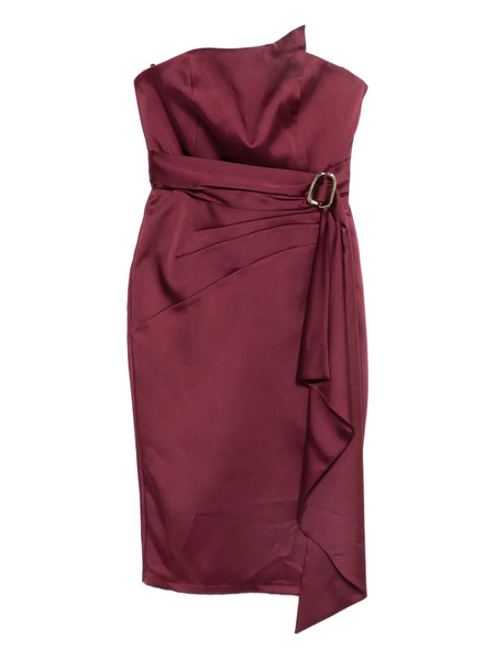  Babylone Paris Eureka Belted Midi Dress - Red 