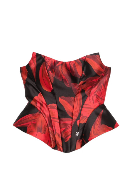  Babylone Paris Floral-print Top - Red 