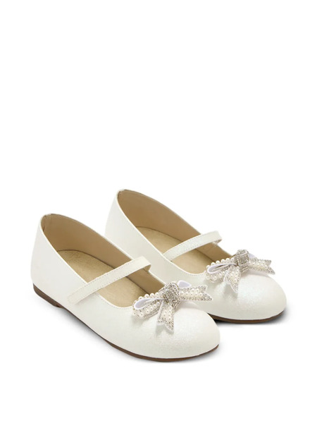 Babywalker Bow Strap Ballet Flats - White 