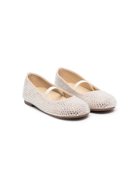  Babywalker Crystal-embellished Suede Ballerina Shoes - Neutrals 