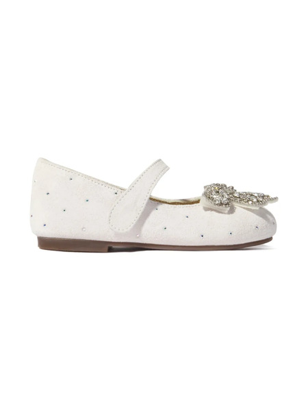  Babywalker Crystal-embellishment Ballerinas - White 