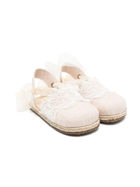  Babywalker Lace-detailed Espadrilles - Neutrals 
