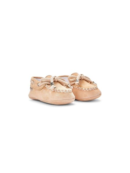  Babywalker Whipstitch-trim Suede Pre-walkers - Neutrals 