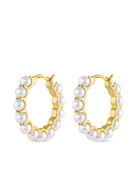  Baggins Small Pearl Hoop Earrings - Yellow 
