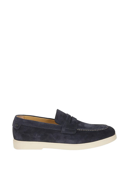  Baldinini Contrast-trim Suede Loafers - Blue 