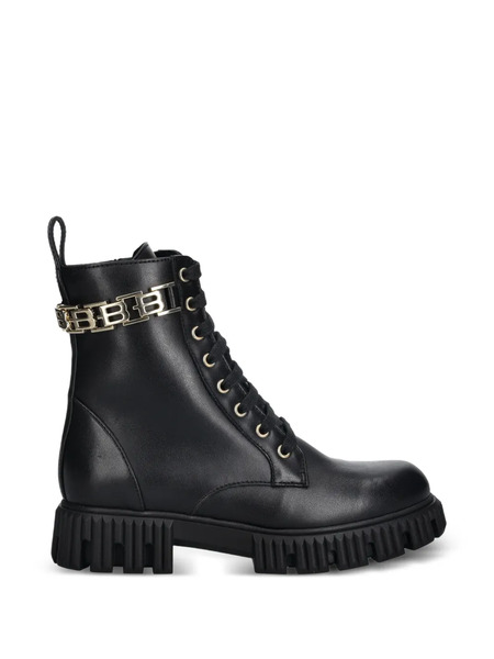  Baldinini Lace-up Chain Combat Boots - Black 