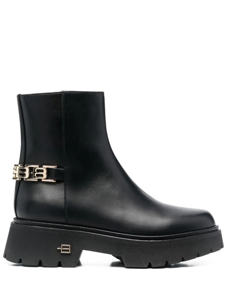  Baldinini Logo Chain-embellished Ankle Boots - Black 