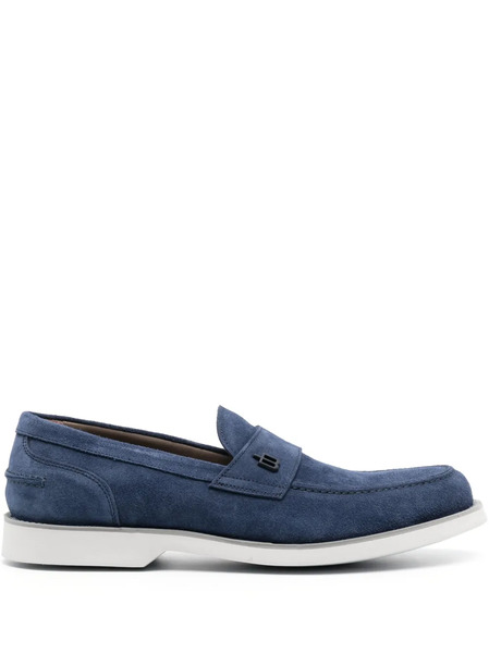  Baldinini Logo-plaque Suede Loafers - Blue 