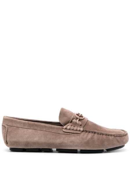  Baldinini Logo-plaque Suede Loafers - Brown 