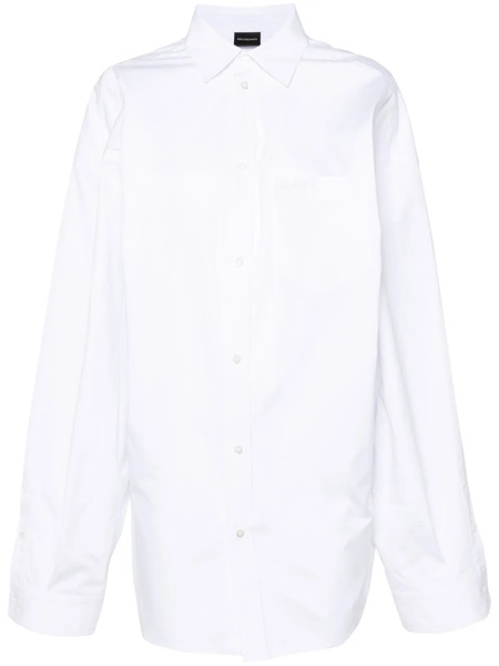  Balenciaga Asymmetric Poplin Shirt - White 