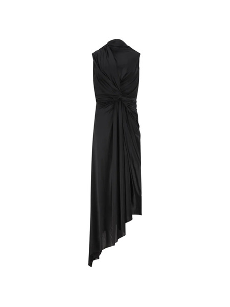  Balenciaga Asymmetrical Midi Dress - Black 