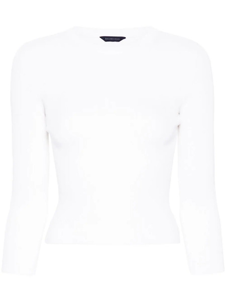  Balenciaga Bb-pattern Open-knit Jumper - White 