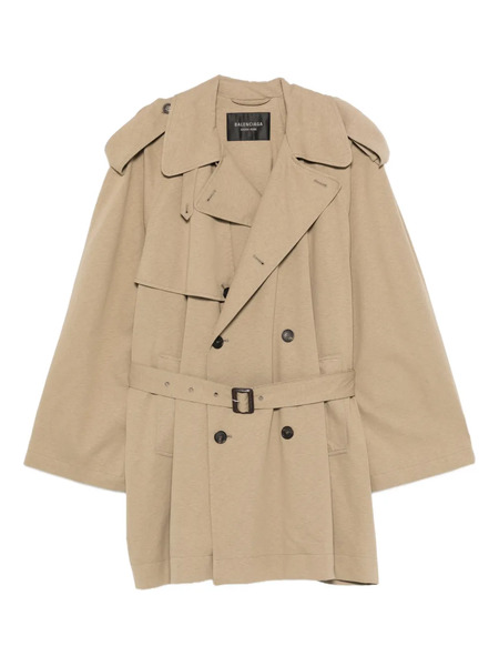  Balenciaga Belted Double-breasted Trench Coat - Neutrals 