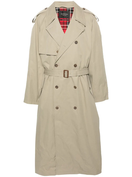  Balenciaga Belted Maxi Trench Coat - Neutrals 