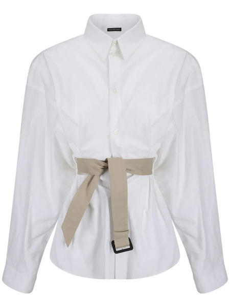  Balenciaga Belted Shirt - White 