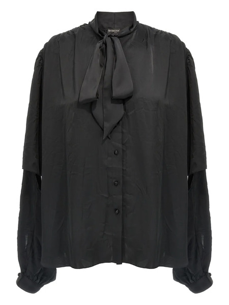  Balenciaga Bow-tie Blouse - Black 