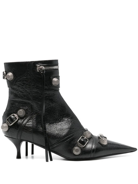  Balenciaga Cagole 55mm Leather Boots - Black 