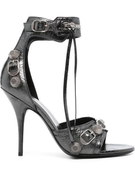  Balenciaga Cagole 110mm Leather Sandals - Grey 