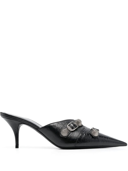  Balenciaga Cagole 80mm Pointed Mules - Black 