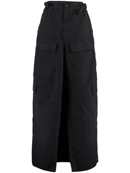  Balenciaga Cargo-pockets Slit Skirt - Black 