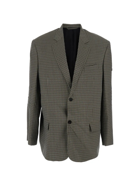  Balenciaga Checked Blazer - Grey 